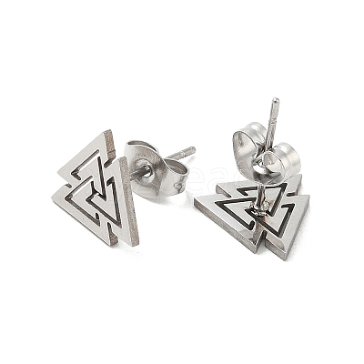 Non-Tarnish 304 Stainless Steel Stud Earrings EJEW-K285-08P-1