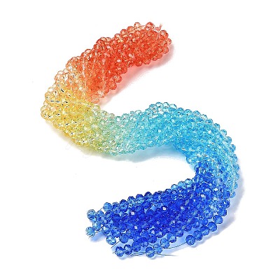 Transparent Painted Glass Beads Strands LS-DGLA-A034-T8mm-A13-1
