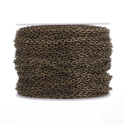 Brass Flat Oval Cable Chains CHC029Y-AB-1