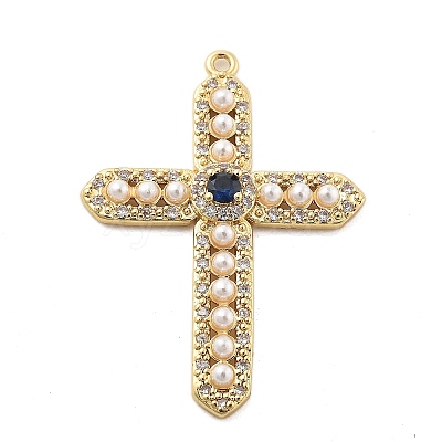 Brass Micro Pave Cubic Zirconia Pendants KK-L228-29G-1