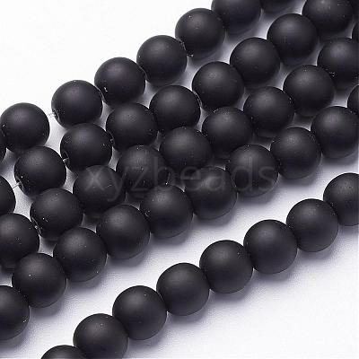 Synthetic Black Stone Beads Strands G508-6-1