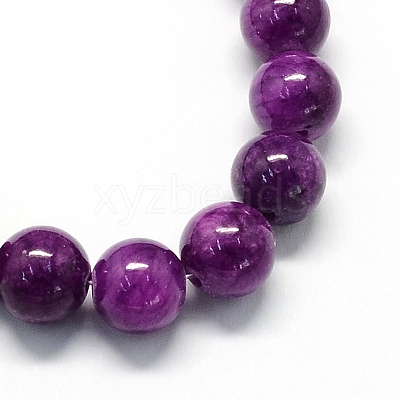 Natural Dyed Yellow Jade Gemstone Bead Strands G-R271-8mm-Y11-1