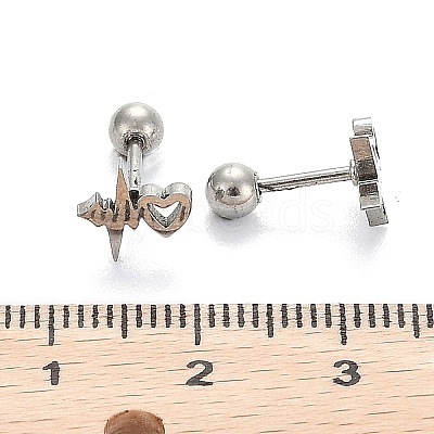 Tarnish Resistant 201 Stainless Steel Barbell Cartilage Earrings EJEW-R147-40-1