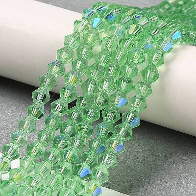 Transparent Electroplate Glass Beads Strands EGLA-A039-T4mm-L24-1