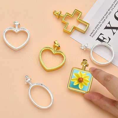 10Pcs 10 Style Zinc Alloy Pendant Cabochon Settings FIND-CA0005-85-1
