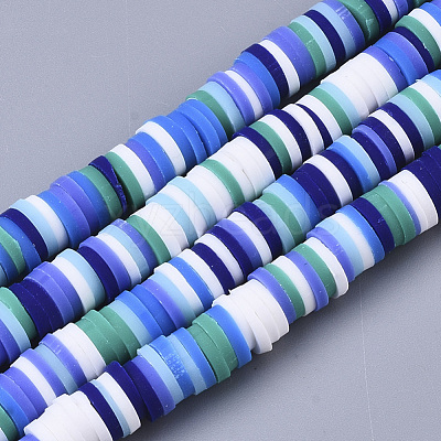 Handmade Polymer Clay Beads Strands X-CLAY-R089-6mm-088-1