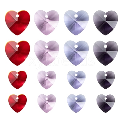240Pcs 8 Style Romantic Valentines Ideas Glass Charms GLAA-LS0001-06-1