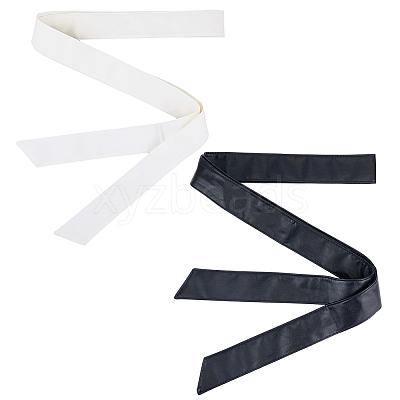 2Pcs 2 Colors PU Leather Wrap Belts for Coat AJEW-CL0005-21A-1