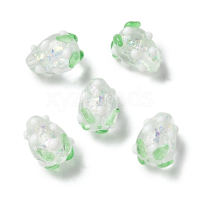 Handmade Foil Lampwork Bumpy Beads Strands FOIL-Z001-05E-1