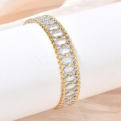 304 Stainless Steel Cuff Bangles for Women BJEW-D466-03GP-1
