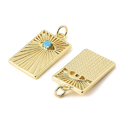Brass Micro Pave Sky Blue Cubic Zirconia Pendants CU-CBA6938-06G-03-1