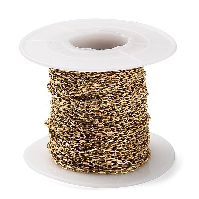 Ion Plating(IP) 304 Stainless Steel Faceted Cable Chains CHS-G027-03G-1