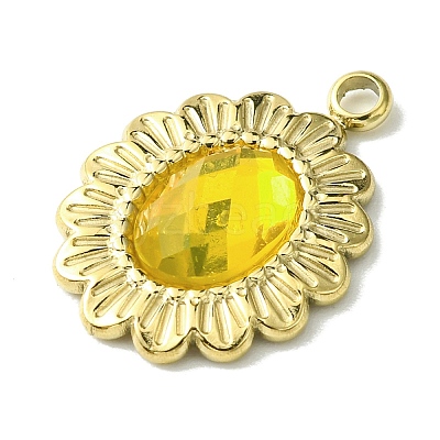 Ion Plating(IP) Real 14K Gold Plated 304 Stainless Steel with Glass Pendant FIND-Z028-30B-1