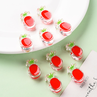 Transparent Enamel Acrylic Beads TACR-S155-002F-1