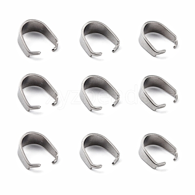 Tarnish Resistant 304 Stainless Steel Snap on Bails X-STAS-R048-9x7mm-1