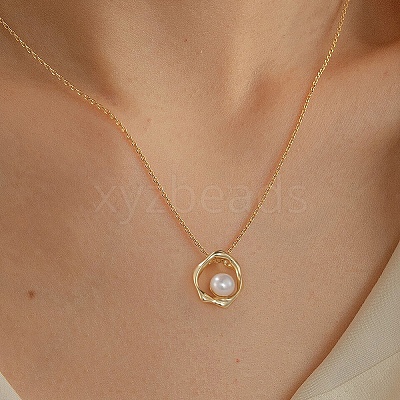 925 Sterling Silver & Natural Freshwater Pearl Pendants SE-CBA9BBC-02G-1