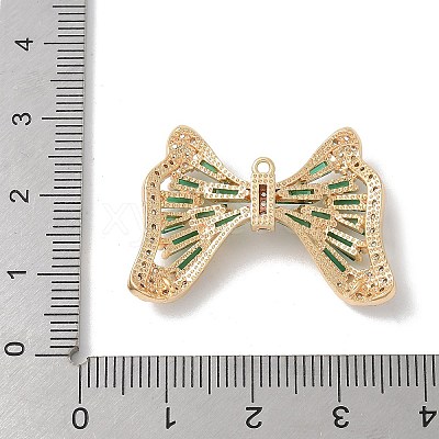Brass Micro Pave Cubic Zirconia Pendants with Glass KK-U052-27G-01-1