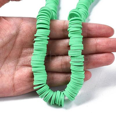 Flat Round Handmade Polymer Clay Beads CLAY-R067-12mm-06-1