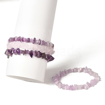 4Pcs Gemstone Beaded Stretch Bracelets Set BJEW-JB11182-1