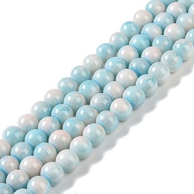 Baking Paint Glass Bead Strands LS-GLAA-H031-01B-10-1