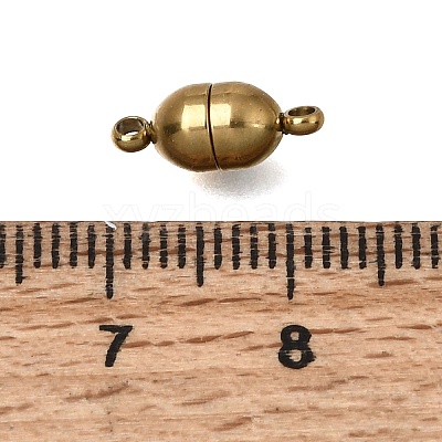 304 Stainless Steel Magnetic Clasps with Loops STAS-F365-04G-1