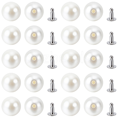100 Bags ABS Plastic Imitation Pearl Rivet Studs DIY-GF0013-39-1