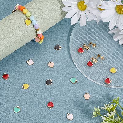 100Pcs Alloy Enamel Charms ENAM-SP0001-06-1