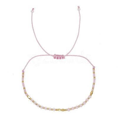 Summer Glass Seed Beaded Braided Bead Bracelets for Women EK0672-1-1
