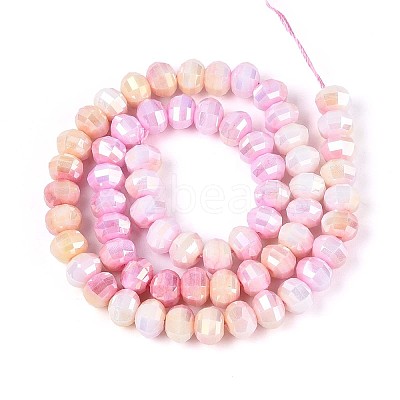 Anti-Tarnish Electroplate Glass Beads Strands GLAA-T025-8mm-19B-1