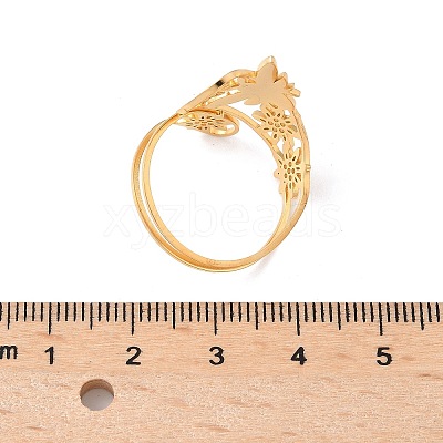 304 Stainless Steel Adjustable Cuff Rings RJEW-Z090-01G-1
