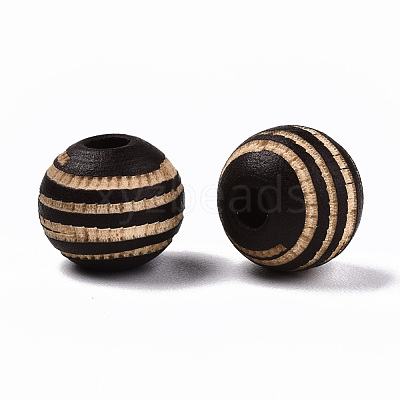 Painted Natural Wood Beads WOOD-T021-54A-02-1