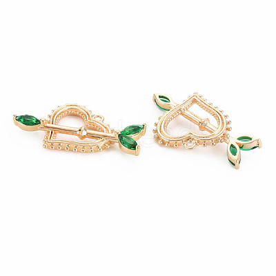 Brass Micro Pave Cubic Zirconia Pendants KK-S364-274C-1