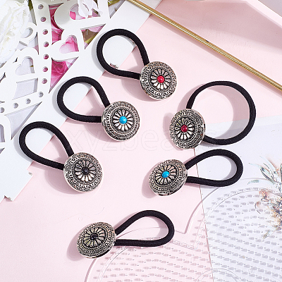 6Pcs 3 Colors Alloy Hair Ties DIY-CY0001-80B-1
