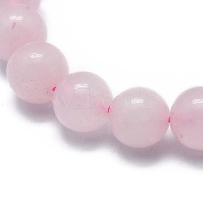Natural Rose Quartz Bead Stretch Bracelets BJEW-K212-A-045-1