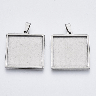Non-Tarnish 304 Stainless Steel Cabochon Connector Settings STAS-R101-04B-1