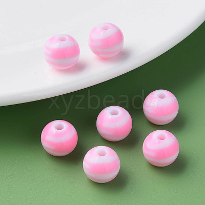 Opaque Striped Acrylic Beads MACR-S373-27A-05-1