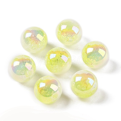 UV Plating Opaque Crackle Two-tone Acrylic Beads X1-MACR-C032-01I-1