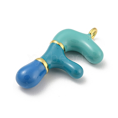 Brass Enamel Pendants KK-E093-03G-F-1