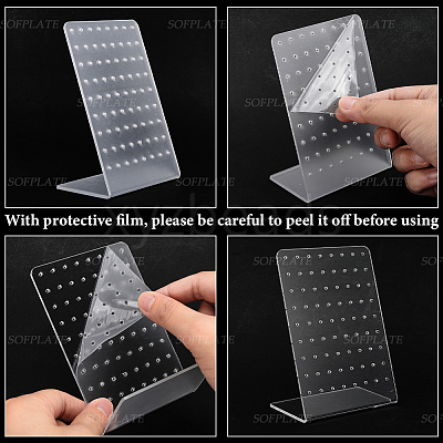 4Pcs Acrylic Earring Displays EDIS-SP0001-04C-1