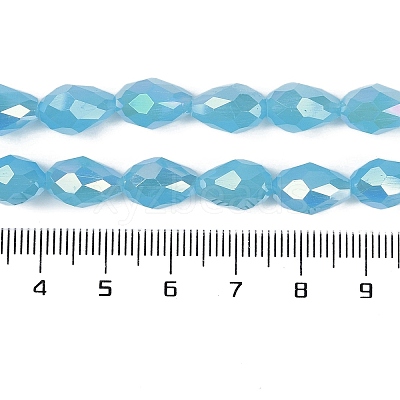 Opaque Solid Color Electroplate Glass Beads Strands EGLA-N013-J10mm-B05-1