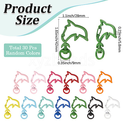 30Pcs Spray Painted Alloy Swivel Lobster Claw Clasps FIND-SC0016-05-1