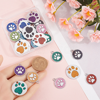 40Pcs 20 Styles Enamel Pendants ENAM-SP0001-01-1