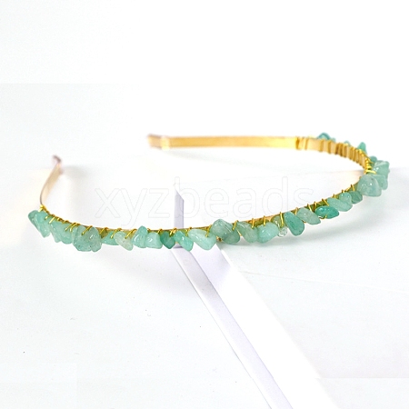 Natural Green Aventurine Hair Bands PW-WGC1C33-19-1