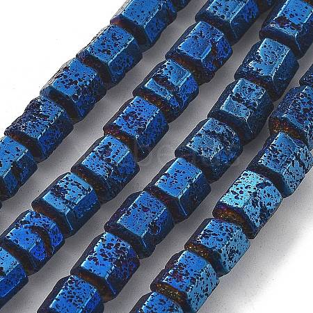 Electroplated Natural Lava Rock Beads Strands G-A251-A01-01J-1