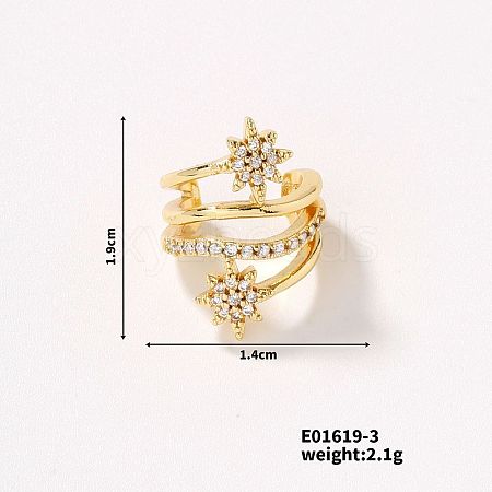 Geometric Floral Hollow Out Earrings with Zirconia BY0301-3-1