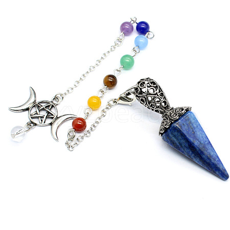 Natural Lapis Lazuli Cone Dowsing Pendulum Big Pendants PW-WG045A2-04-1