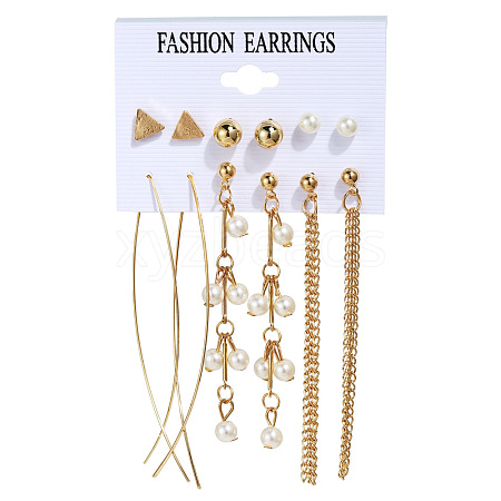 6 Pairs Alloy Earring Sets WGC7E5F-16-1