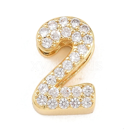 Brass Micro Pave Cubic Zirconia Pendants KK-B167-22G-2-1