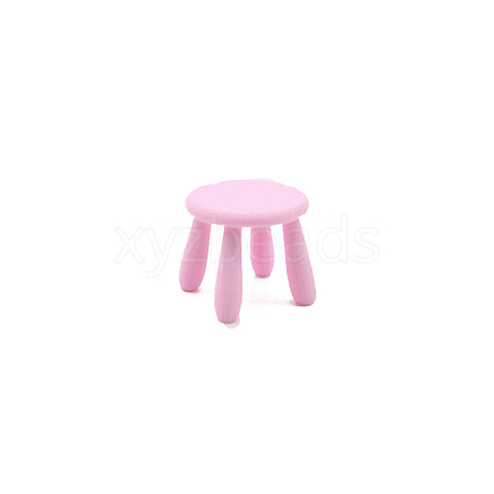 Plastic Round Stool Miniature Ornaments PW-WG2912C-03-1