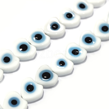 Handmade Evil Eye Lampwork Beads Strands LAMP-F023-B06-1